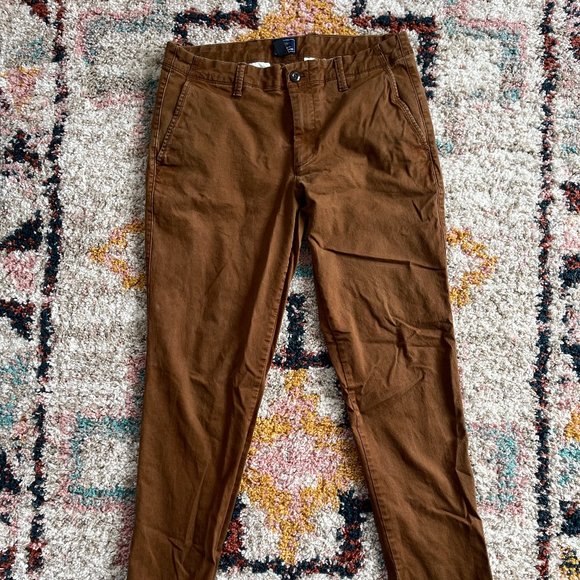 GAP Other - Gap Lived in Slim Stretch Brown Khakis 34x32